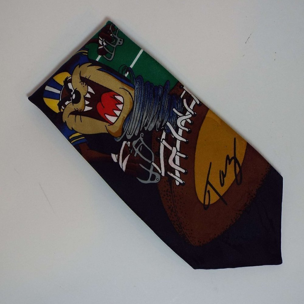 Vintage Looney Tunes Mania Taz Football Tie